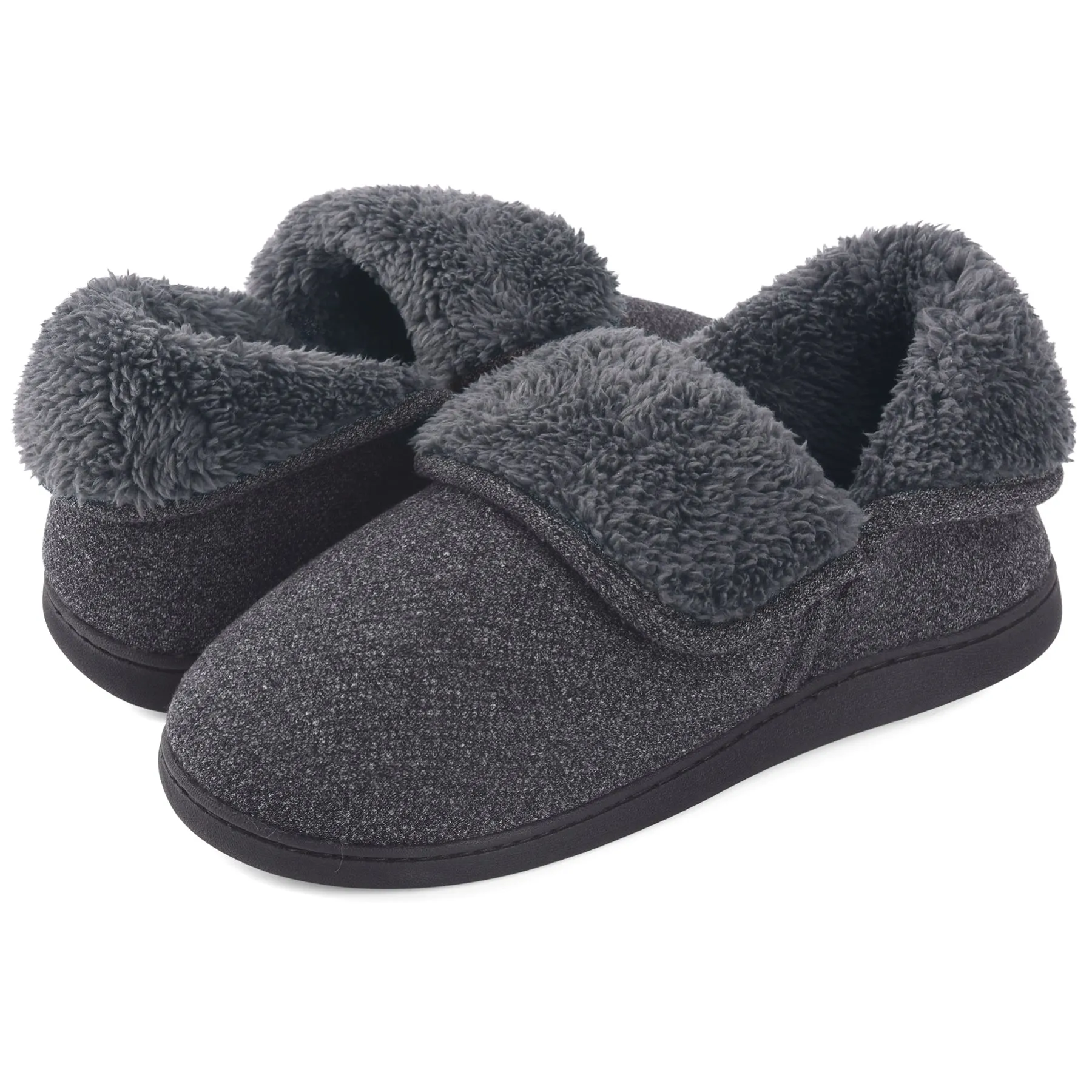 VONMAY Men's Fuzzy Slippers Boots Memory Foam Booties Comfy House Shoes Indoor Outdoor