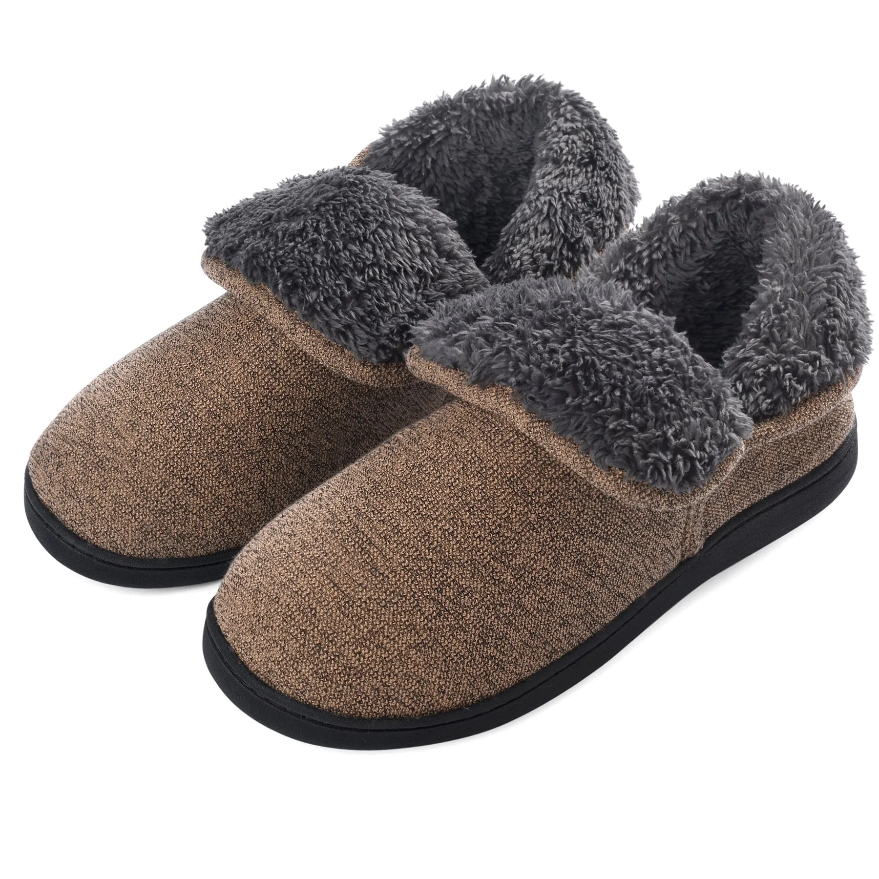 VONMAY Men's Fuzzy Slippers Boots Memory Foam Booties Comfy House Shoes Indoor Outdoor