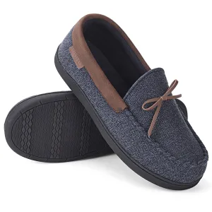 VONMAY Men's Moccasins Slippers Loafer House Shoes with Cozy Memory Foam for Indoor Outdoor Closed Back