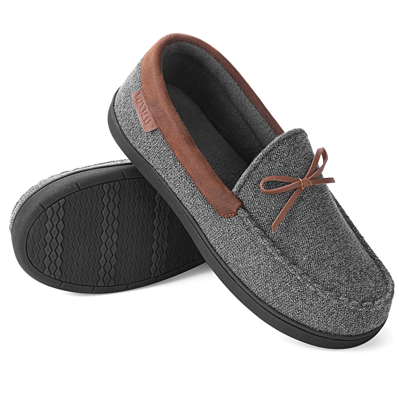 VONMAY Men's Moccasins Slippers Loafer House Shoes with Cozy Memory Foam for Indoor Outdoor Closed Back