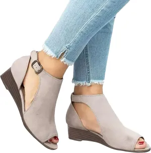 Wedge Sandals for Women Dressy Summer,Women Open Toe Sandal Hollow Out Gladiator Sandals High Top Ankle Zipper Low Heels Sandals Dressy Wedding Party Shoes Platform Sandals