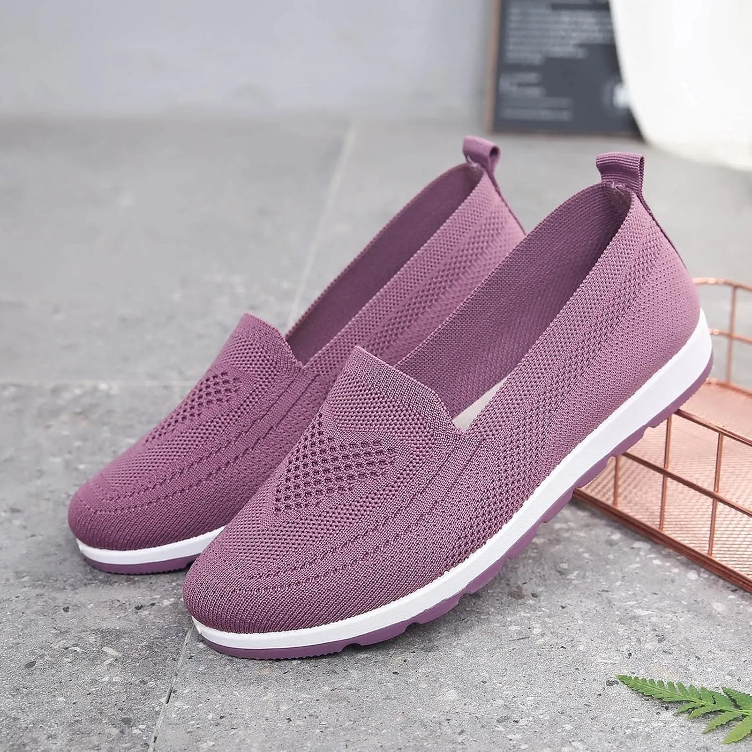 Wedge Sneakers for Women Trendy Mesh Walking Sneakers Breathable Tennis Shoes Casual Running Sandals Slip On Loafers