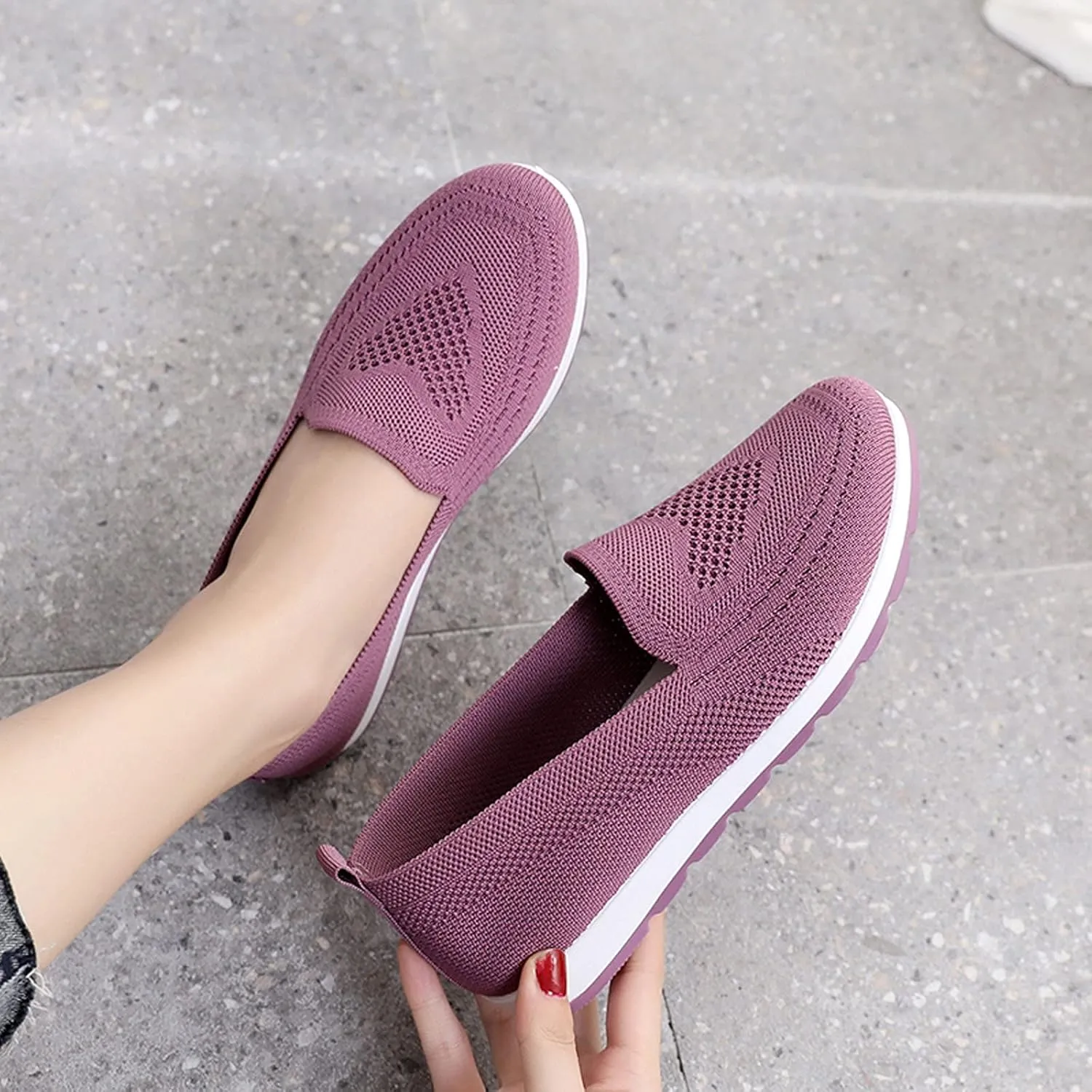 Wedge Sneakers for Women Trendy Mesh Walking Sneakers Breathable Tennis Shoes Casual Running Sandals Slip On Loafers