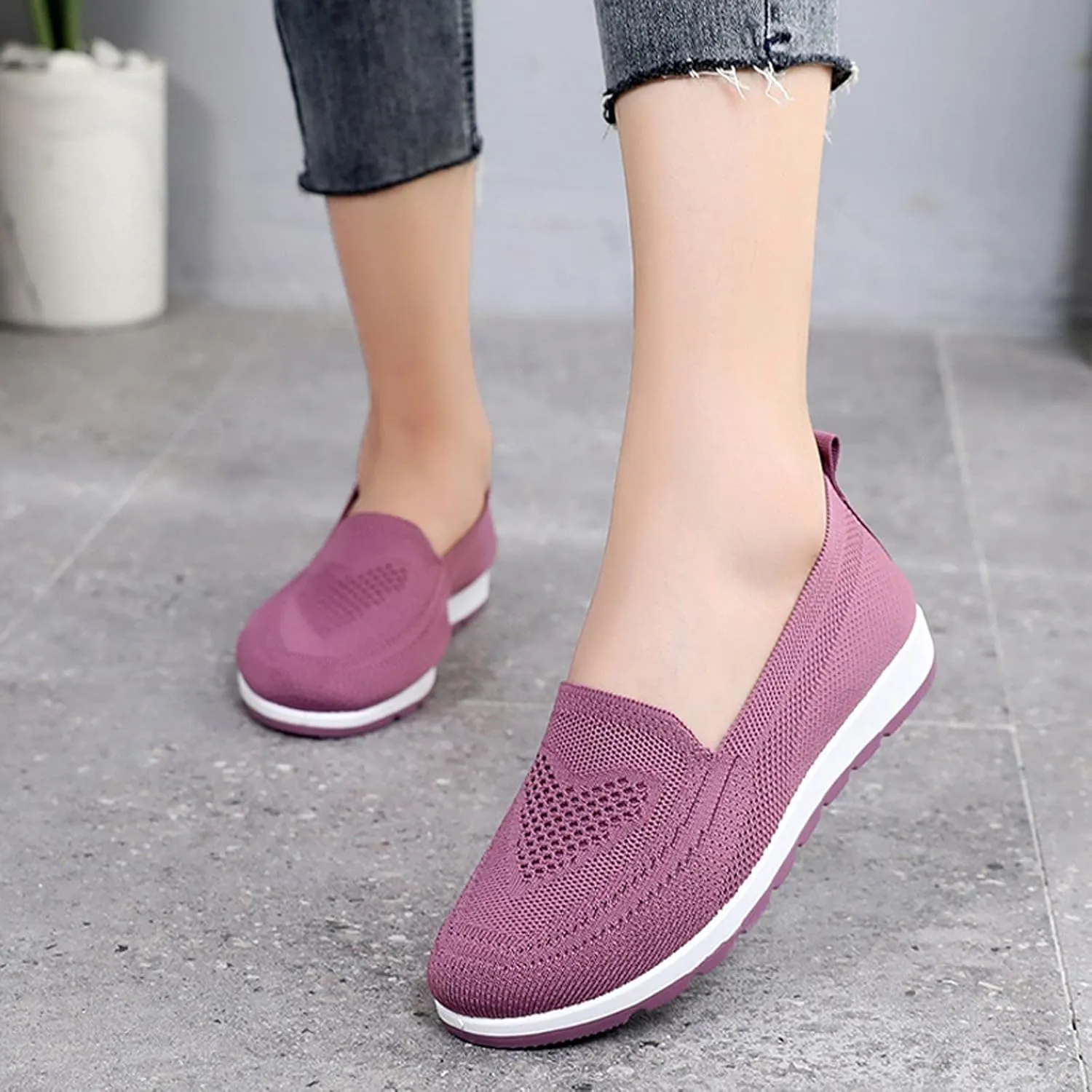 Wedge Sneakers for Women Trendy Mesh Walking Sneakers Breathable Tennis Shoes Casual Running Sandals Slip On Loafers