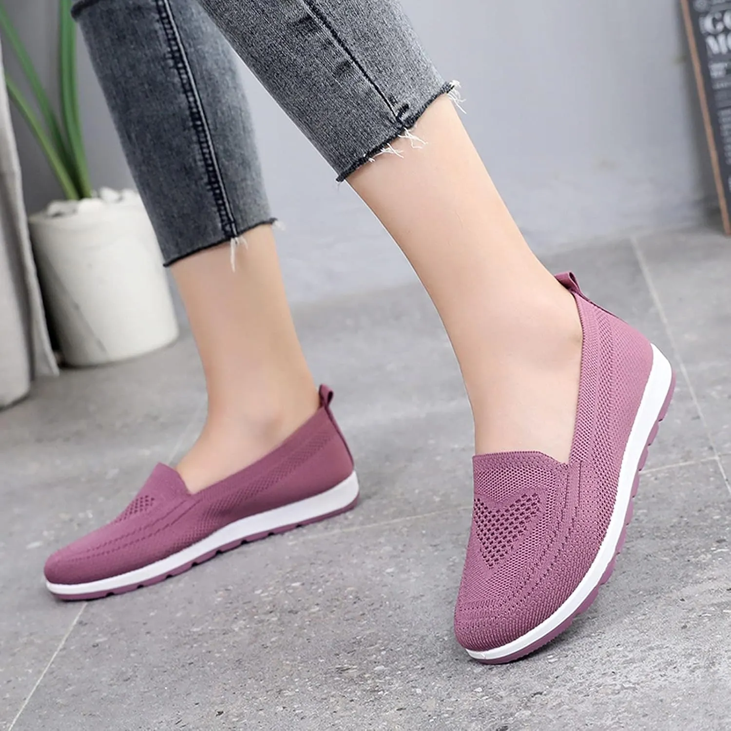Wedge Sneakers for Women Trendy Mesh Walking Sneakers Breathable Tennis Shoes Casual Running Sandals Slip On Loafers