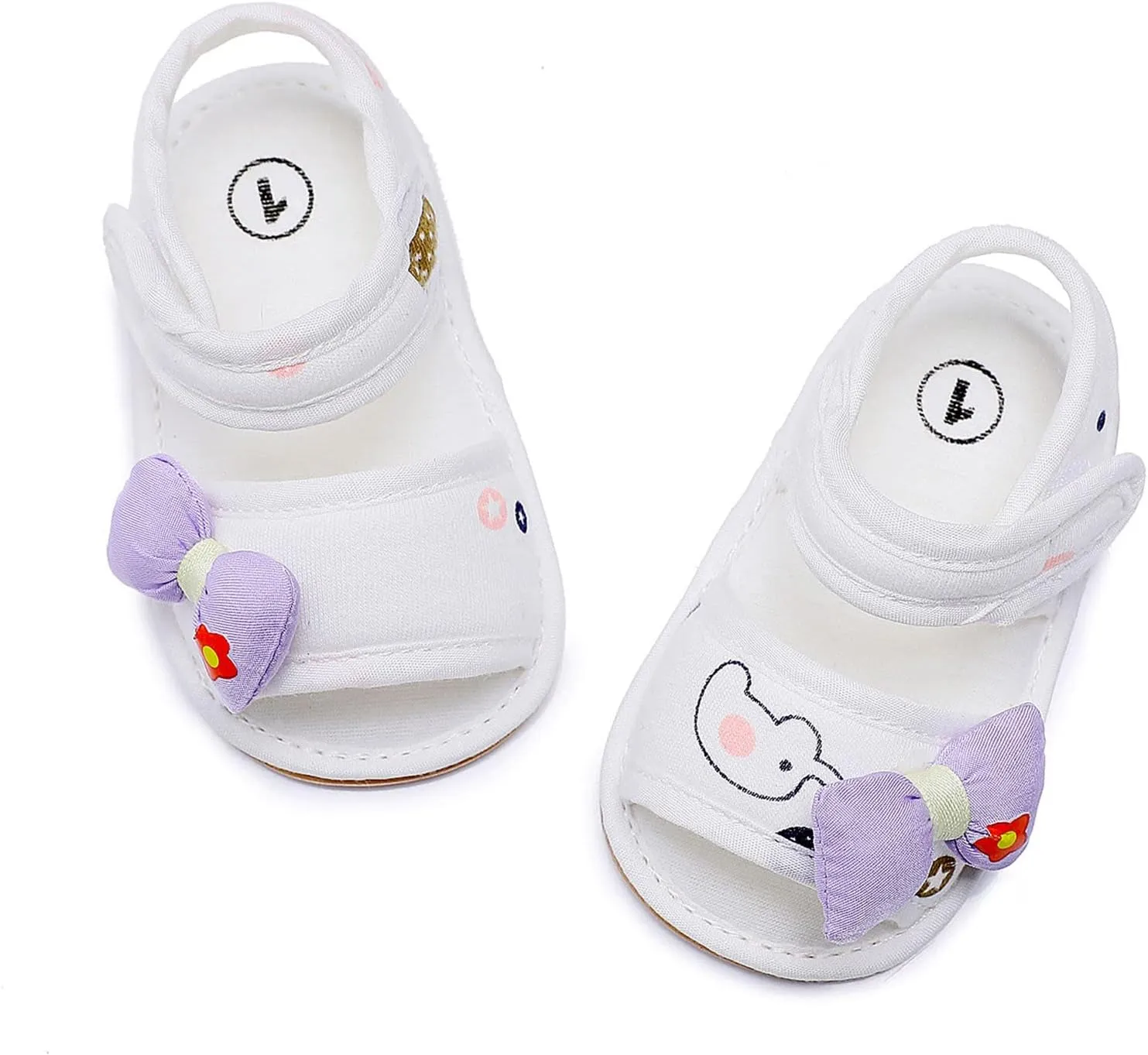 White Sandals For Toddler Girls Bowknot Soft Rubber First Walkers Flats With Ankle Strap Wedding Dress Flats Shoes