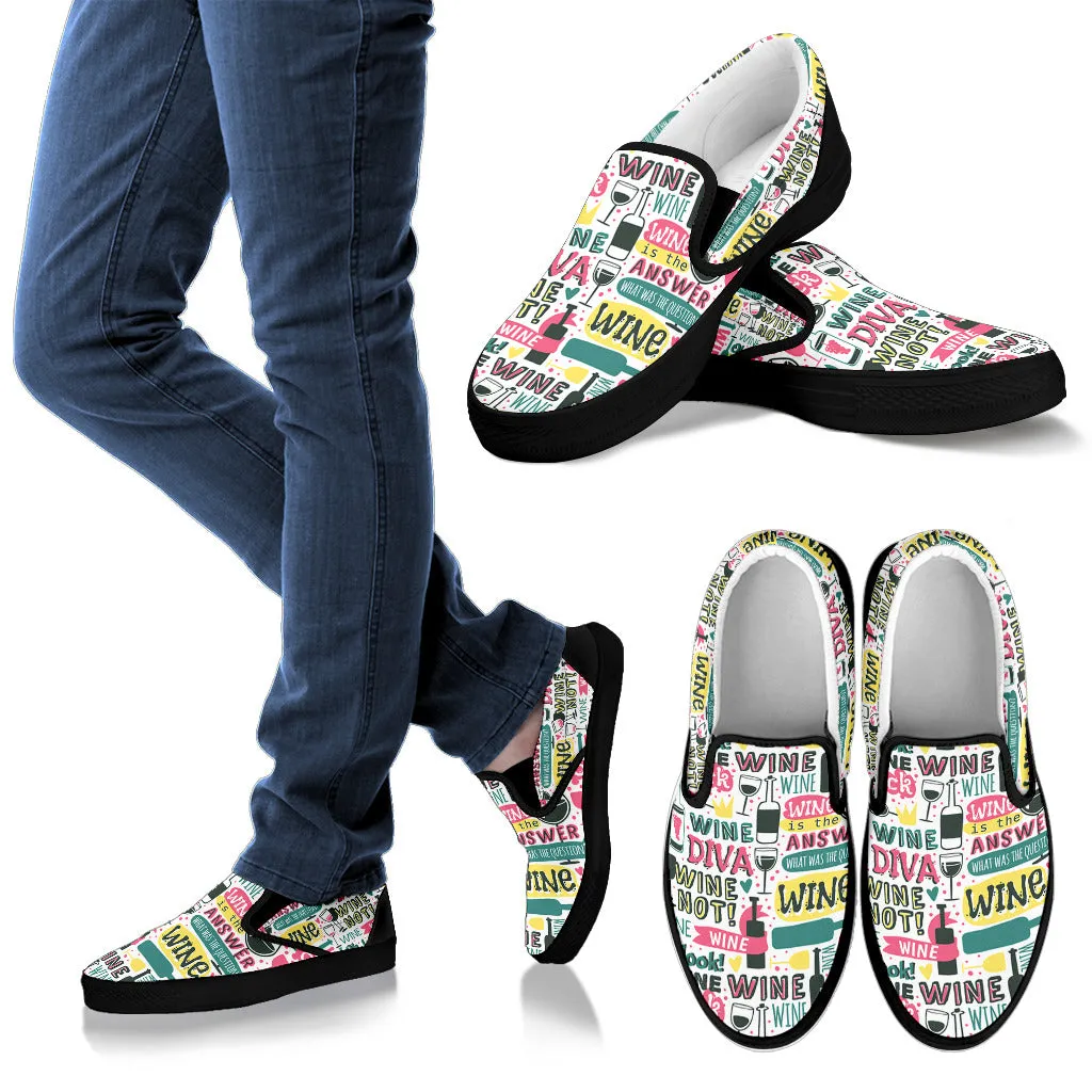 Wine Diva Slip Ons