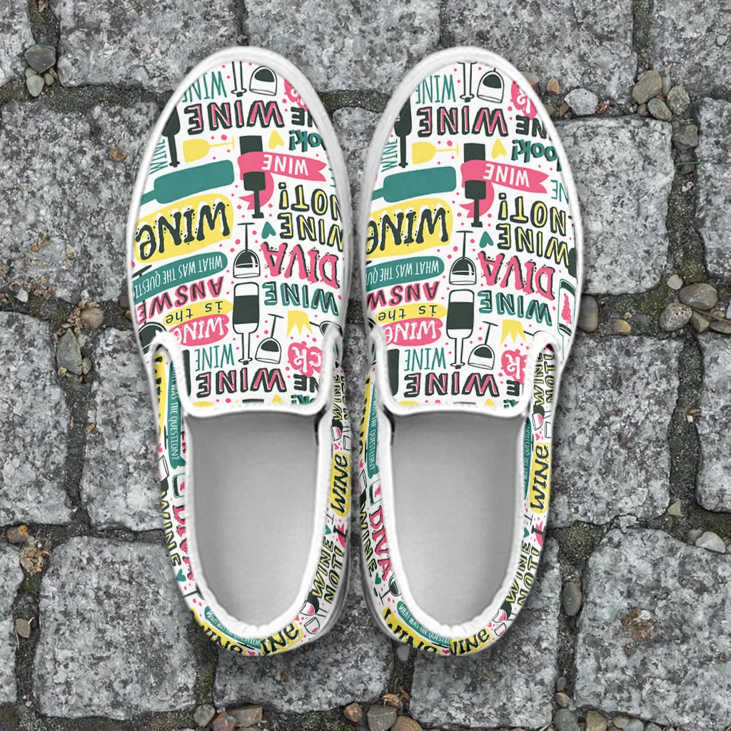 Wine Diva Slip Ons