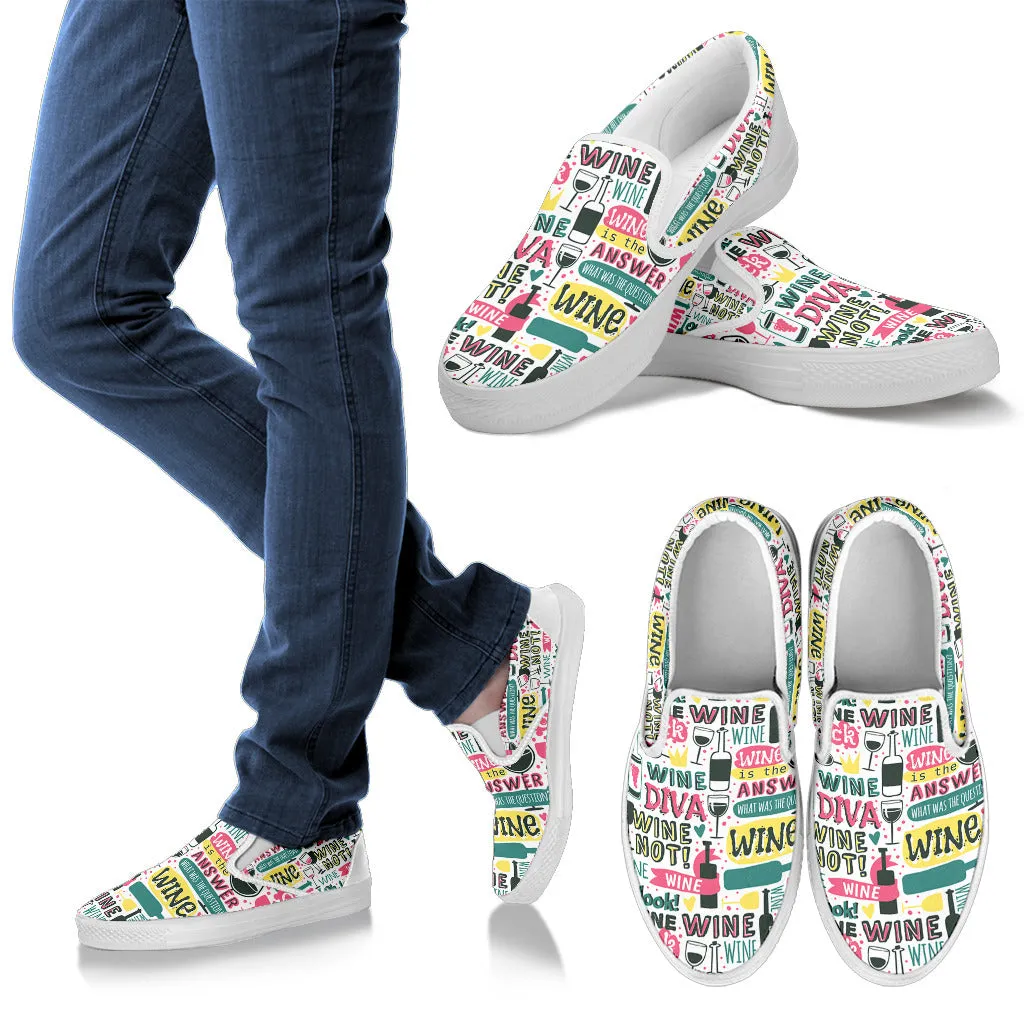 Wine Diva Slip Ons