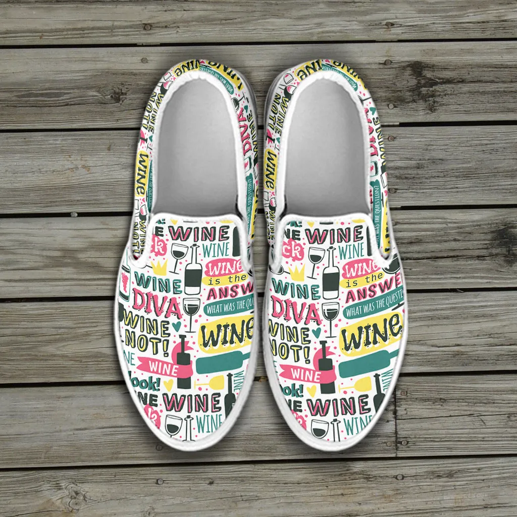Wine Diva Slip Ons