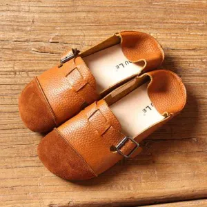 Women Casual Slip On Soft Leather Shoes Outdoor Low Top Flat Loafers