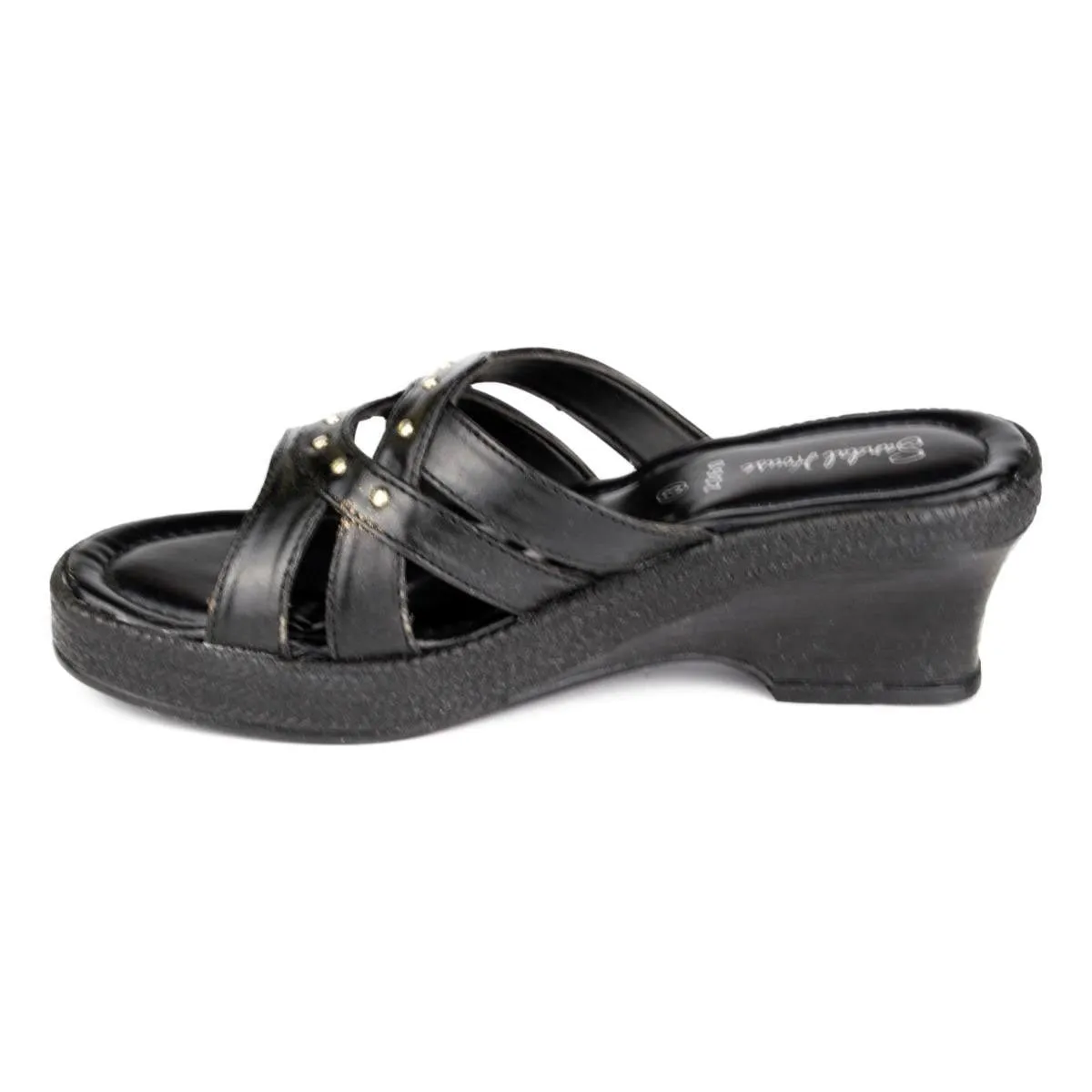 Womens Black Slide Comfortable Sandal