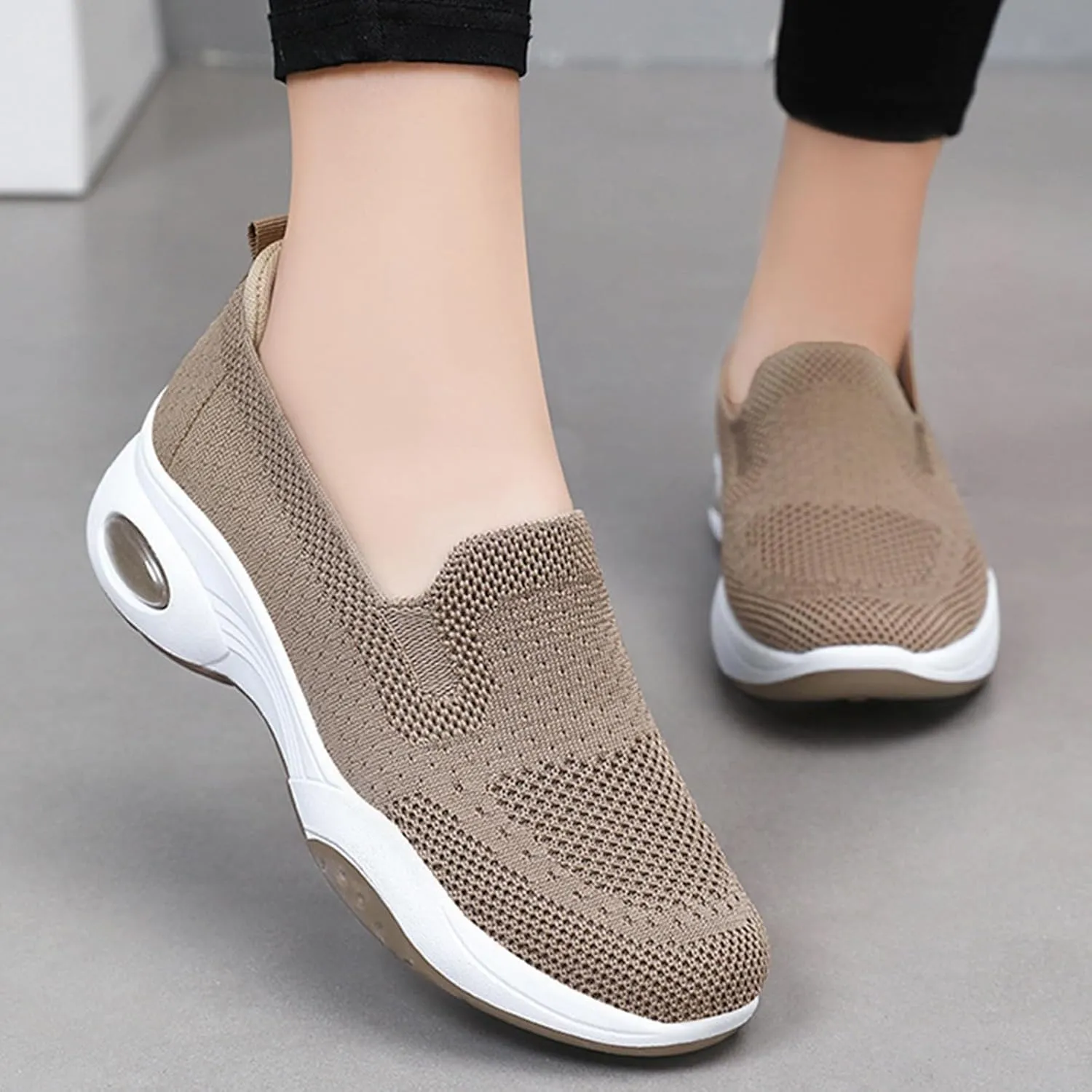 Womens Comfy Orthopedic Walking Shoes Orthopedic Breathable Walking Sneaker Comfortable Casual Ladies Air Cushion Athletic Shoes Arch Support Slip on Sneakers Running Jogging Shoe