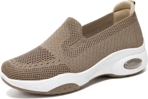 Womens Comfy Orthopedic Walking Shoes Orthopedic Breathable Walking Sneaker Comfortable Casual Ladies Air Cushion Athletic Shoes Arch Support Slip on Sneakers Running Jogging Shoe