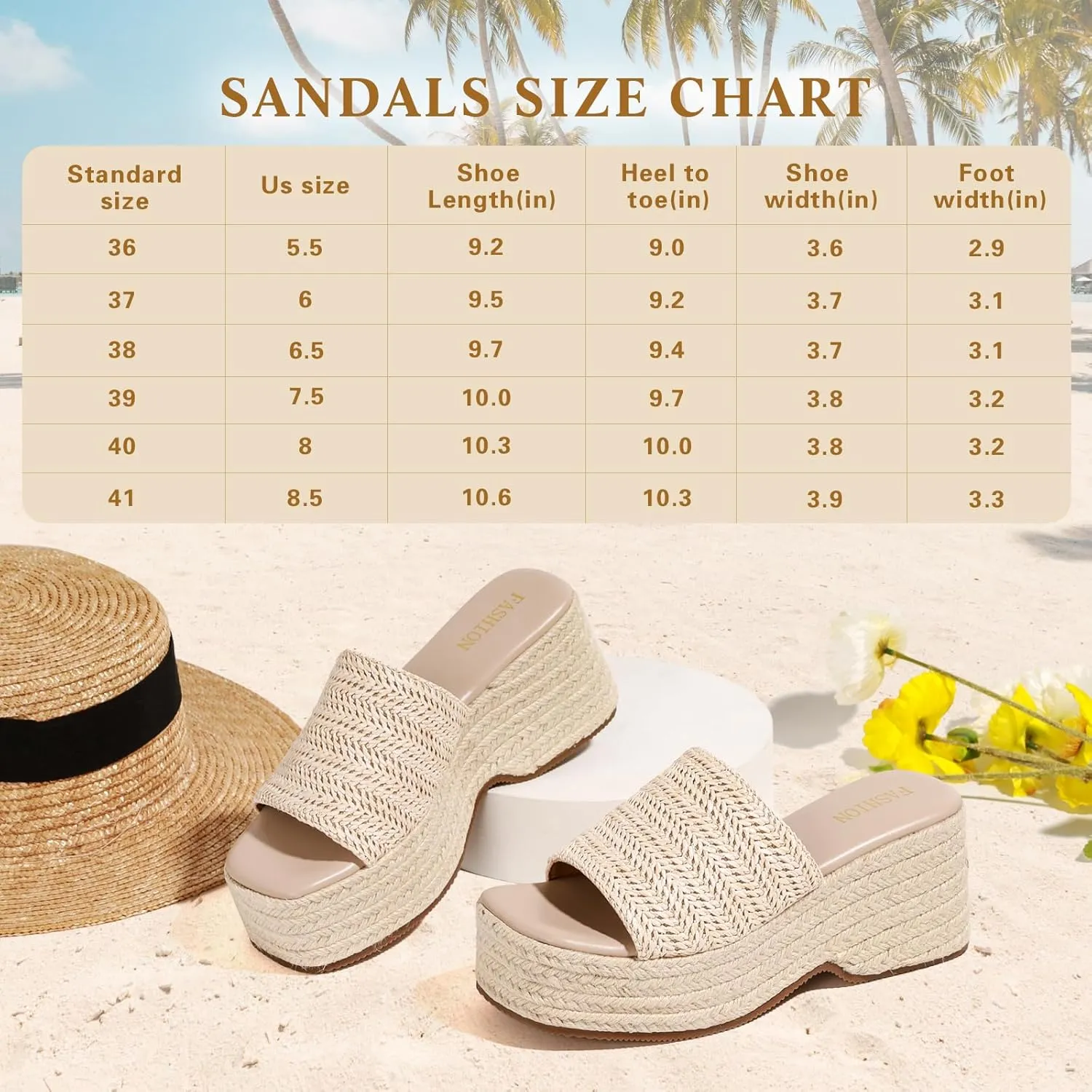 Women's Espadrilles Platform Sandals Wedges Slides Open Toe Slip on Shoes for women Summer Comfortable Woven Casual Beach Shoes