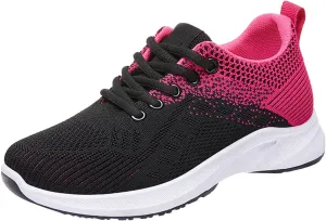 Womens Fashion Tennis Walking Shoes Mesh Breathable Gym Work Fashion Sneakers Lightweight Arch Support Walking Shoes Jogging Running Sneakers Training Comfortable Casual Shoe