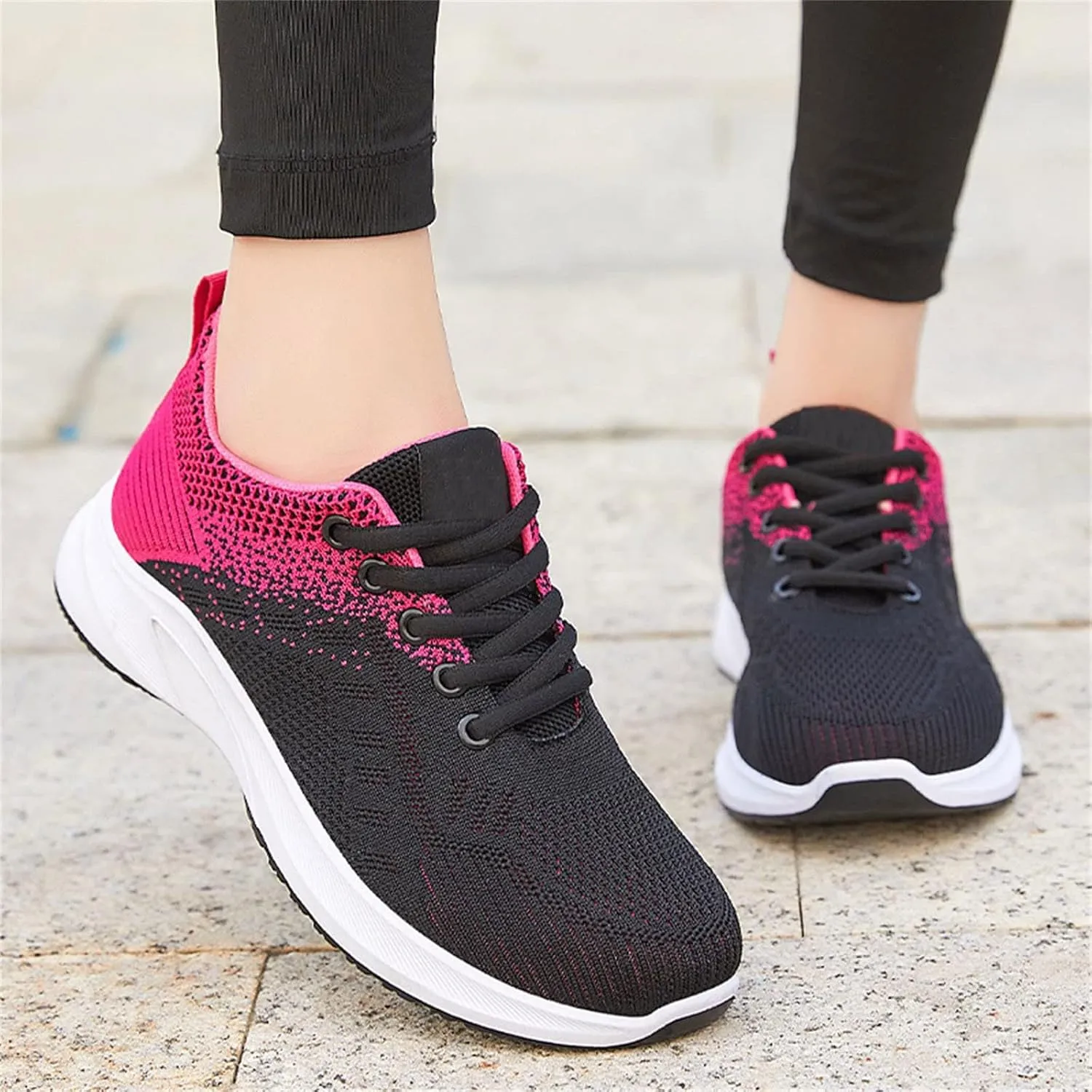 Womens Fashion Tennis Walking Shoes Mesh Breathable Gym Work Fashion Sneakers Lightweight Arch Support Walking Shoes Jogging Running Sneakers Training Comfortable Casual Shoe