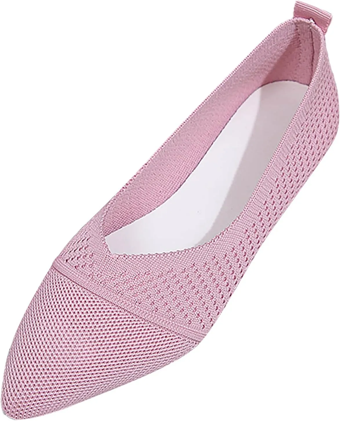 Womens Flat Shoes Knit Ballet Shoes Round Toe Slip on Loafer Casual Business Shoe Comfort Soft Office Flats