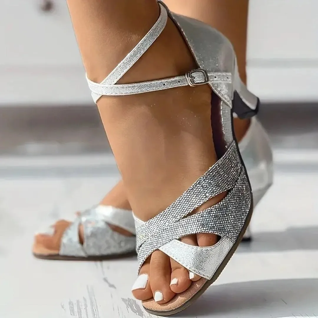 Women’s Glitter Peep Toe Sandals