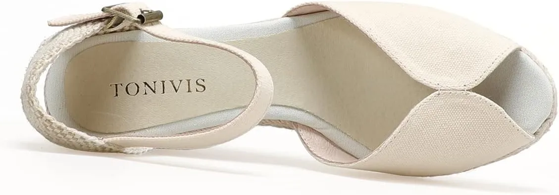 Womens Platform Wedges Espadrilles, 3" Wedge, Soft Ankle-Tie Strap, Closed Toe, Classic Summer Sandals
