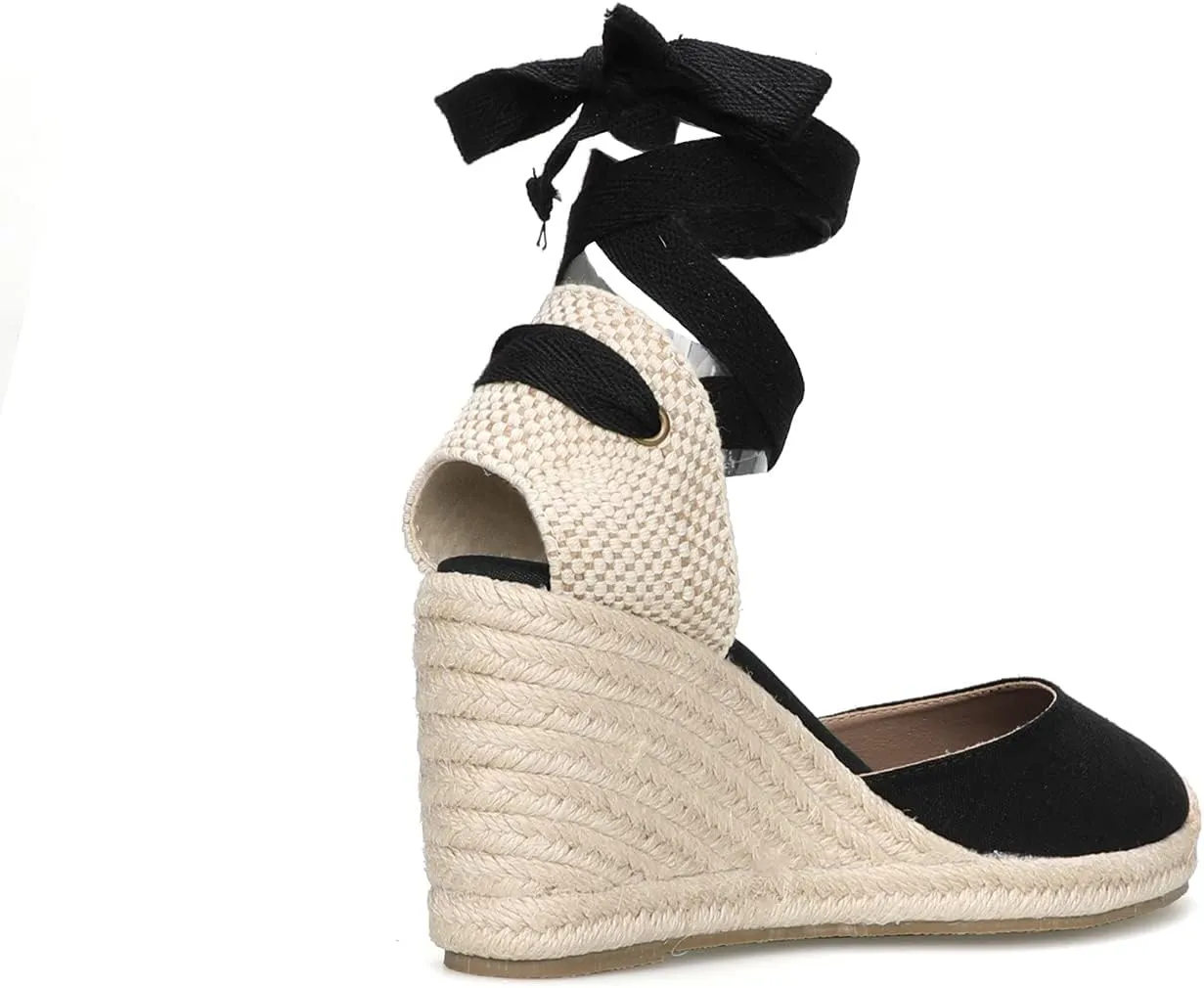 Womens Platform Wedges Espadrilles, 3" Wedge, Soft Ankle-Tie Strap, Closed Toe, Classic Summer Sandals