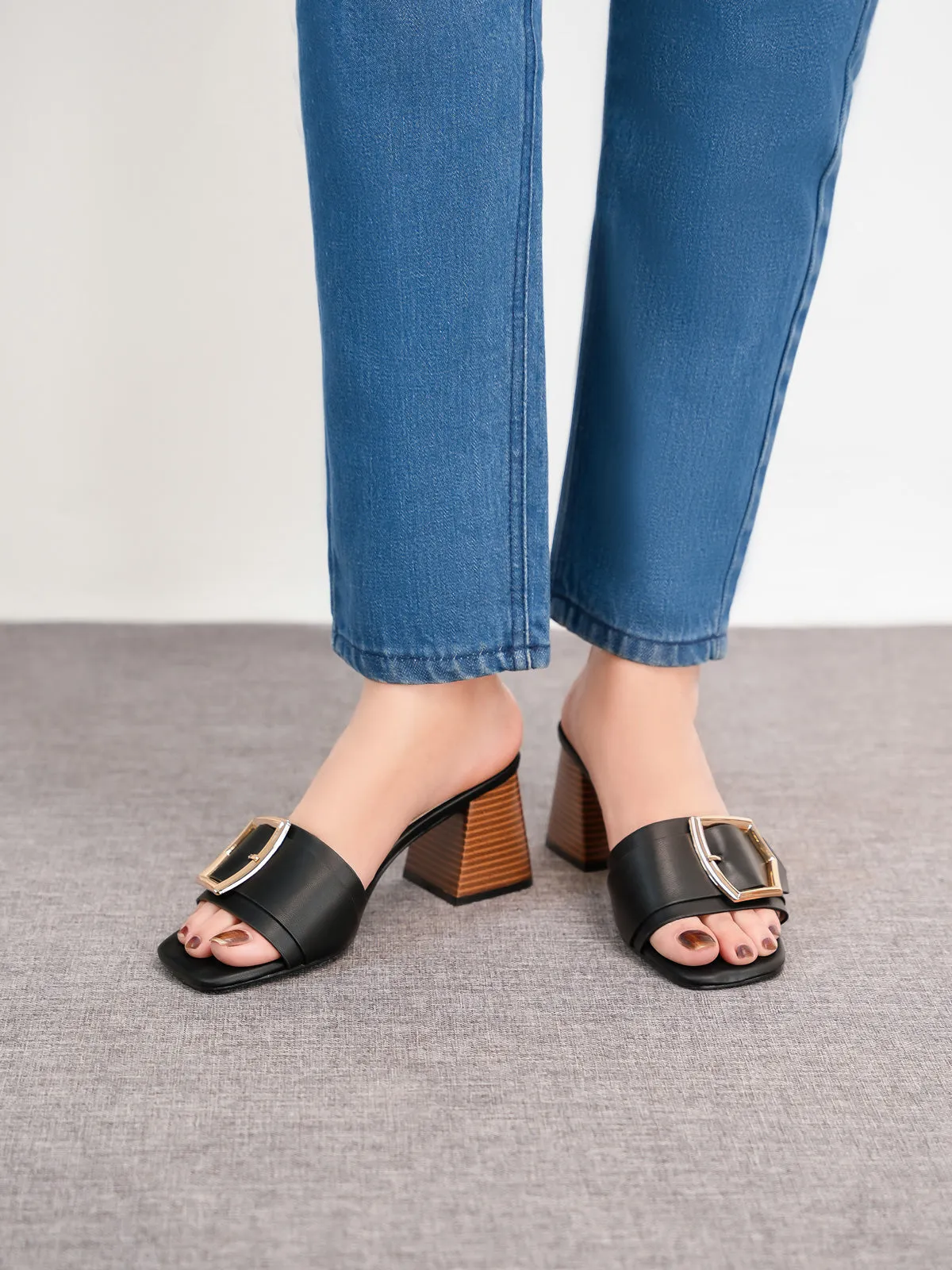 Womens "PATRA" Slip On Heel Sandals