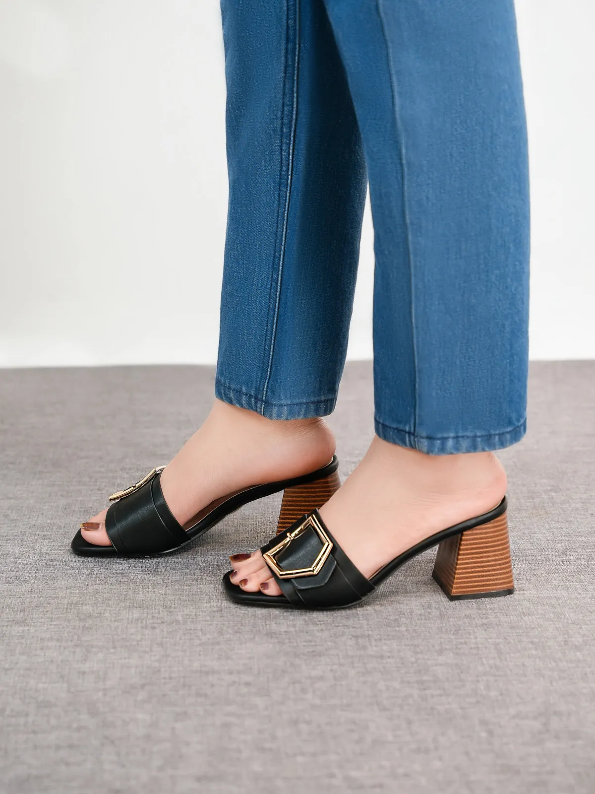 Womens "PATRA" Slip On Heel Sandals