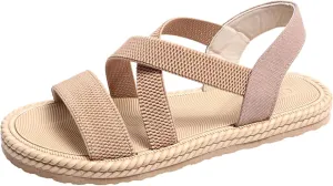 Women's Sandals Arch Support Sandals Summer Beach Sandals Travel Elastic Ankle Strap Sandal Bohemia Shoes