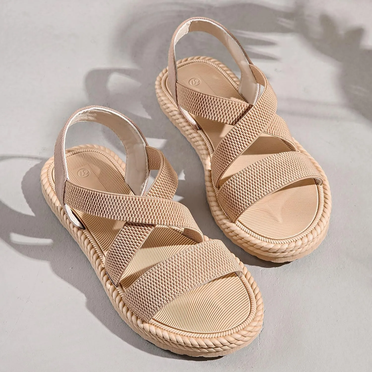 Women's Sandals Arch Support Sandals Summer Beach Sandals Travel Elastic Ankle Strap Sandal Bohemia Shoes