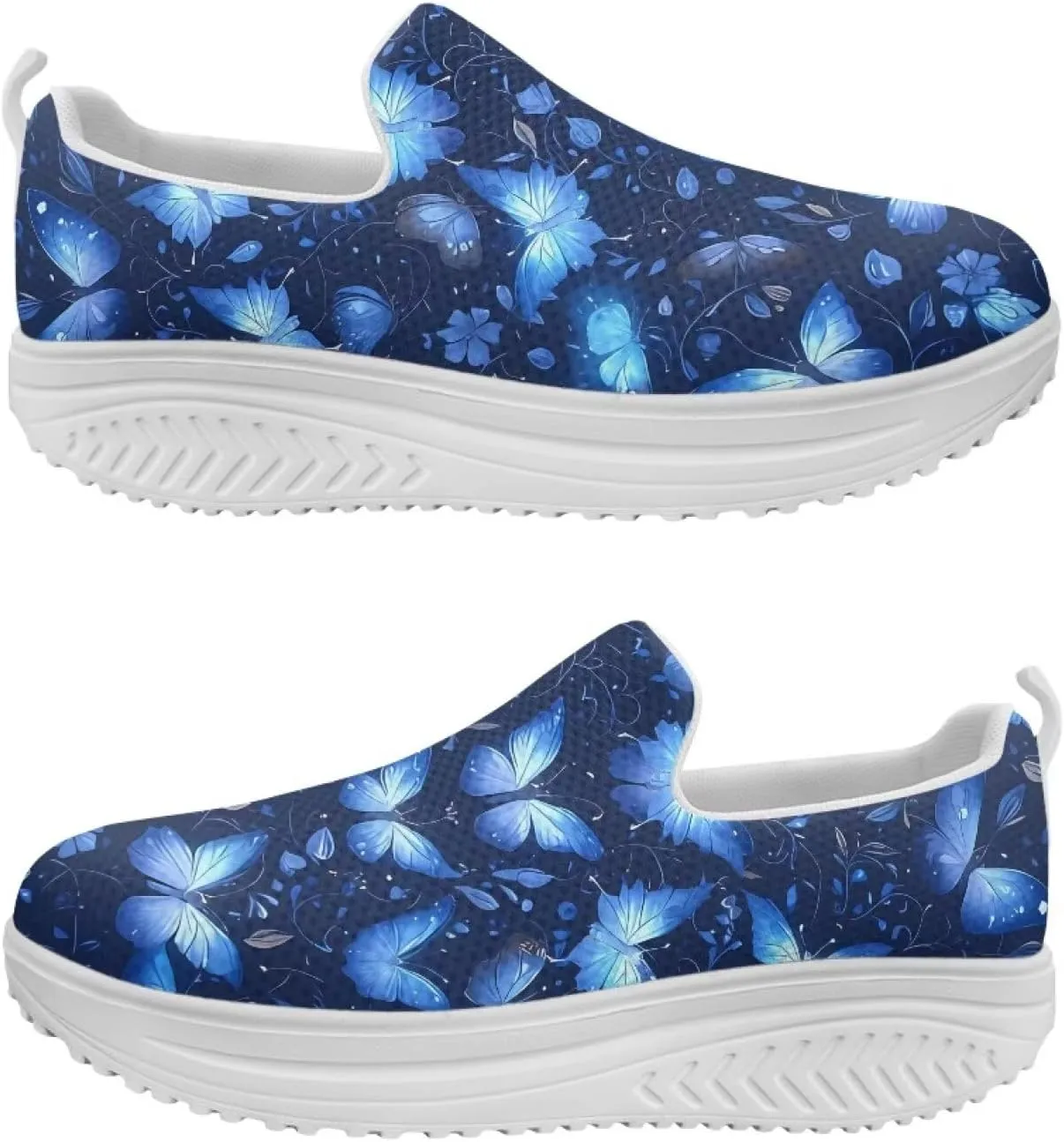 Womens Walking Shoes Breathable Mesh Platform Nursing Sneakers Casual Cozy Slip-Ons High Top Shoe Size 6-11 White Sole
