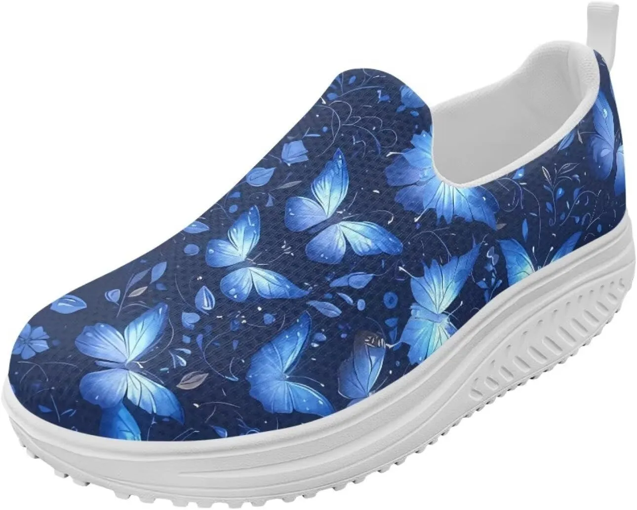 Womens Walking Shoes Breathable Mesh Platform Nursing Sneakers Casual Cozy Slip-Ons High Top Shoe Size 6-11 White Sole