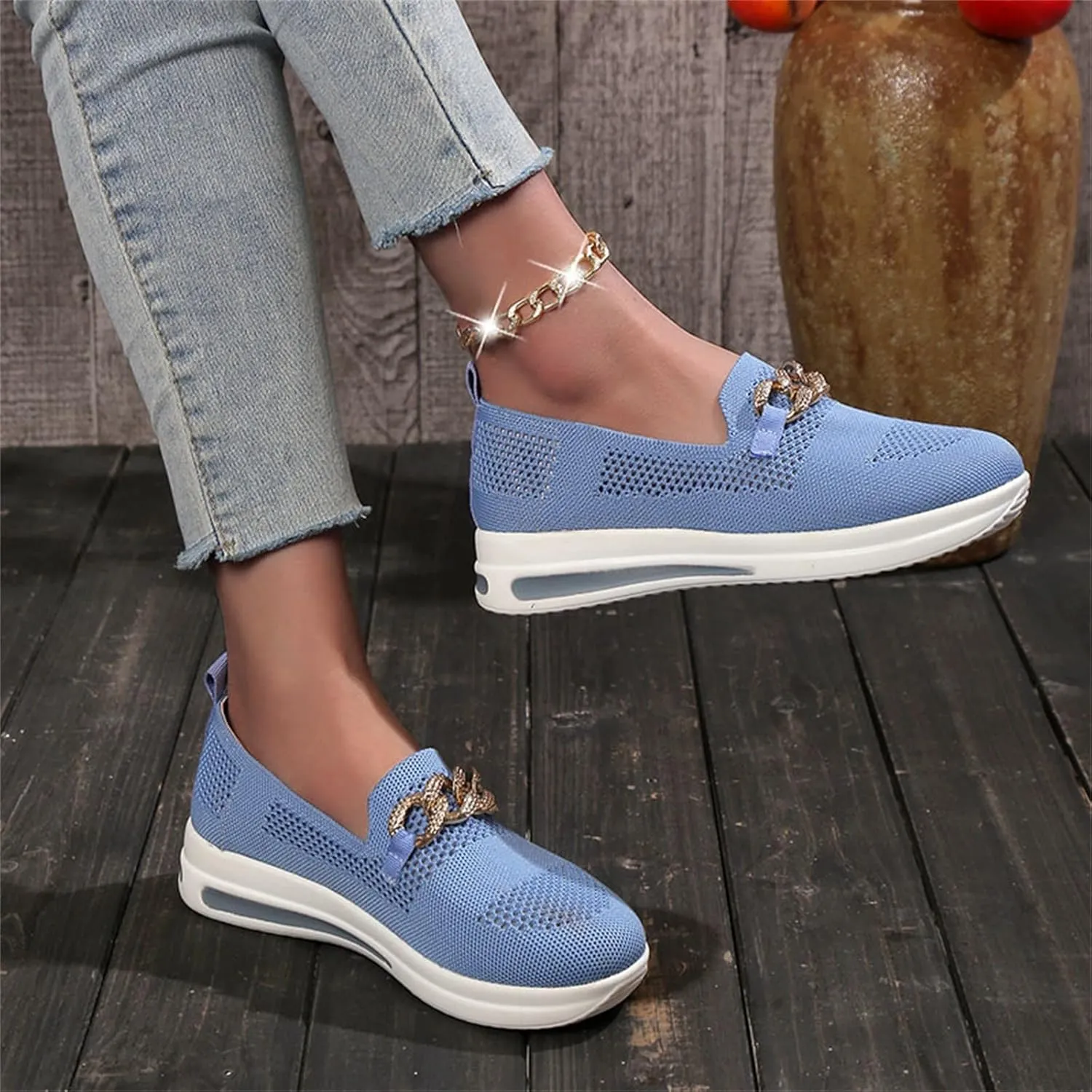 Womens Walking Shoes Trendy Orthopedic Shoes Breathable Mesh Loafers Wide Walking Sneakers Lightweight Non Slip Shoes